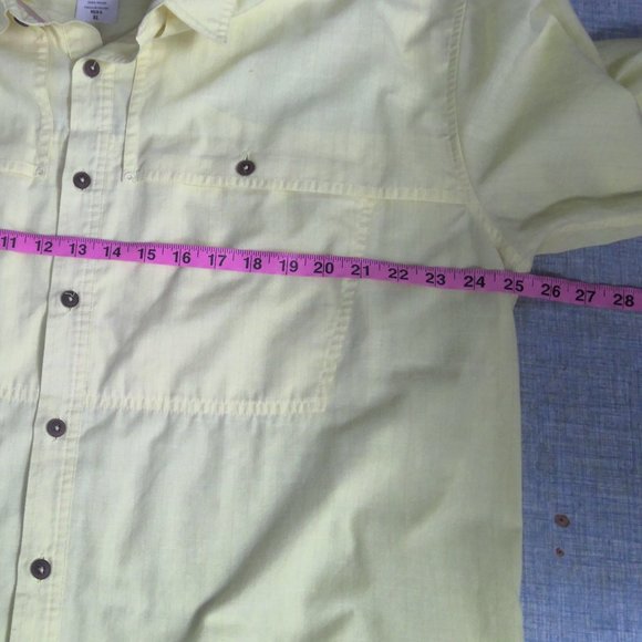 Patagonia Light Yellow Button Up Shirt Short Sleeve Men's XL - Picture 6 of 7